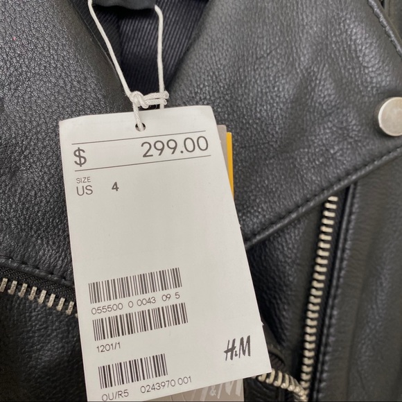 NWT H&M Premium Genuine Real Leather Jacket - Picture 12 of 16